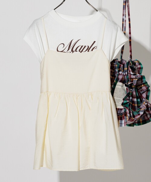 tシャツ レースキャミソールビスチェ Tシャツ（セットアイテム） レディース BEAMS HEART（ビームス ハート）レースキャミソールビスチェ T