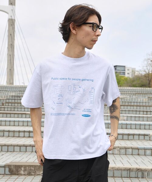 「FFEIN」 半袖Tシャツ SMALL アッシュグレー メンズ