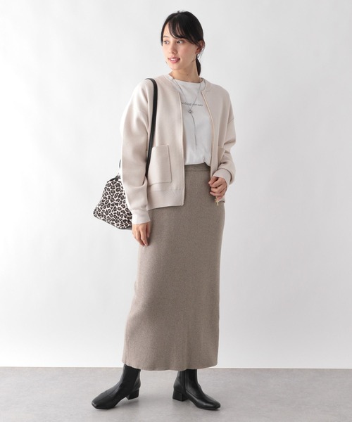 「GLOBAL WORK」 ニットスカート MEDIUM オリーブ レディース_画像5