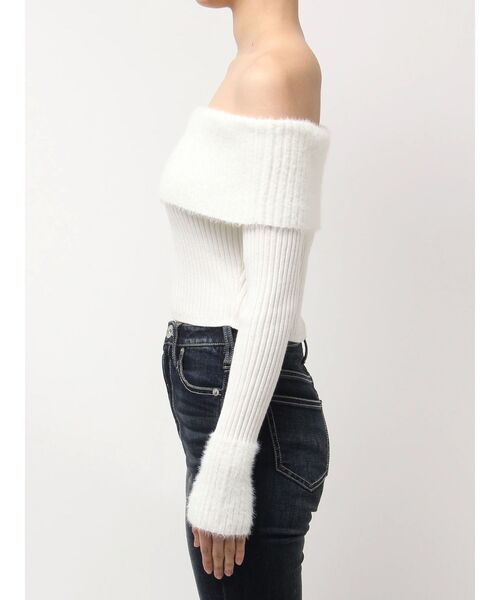 GYDA（ジェイダ） ニット セーター mix materialオフショルニット