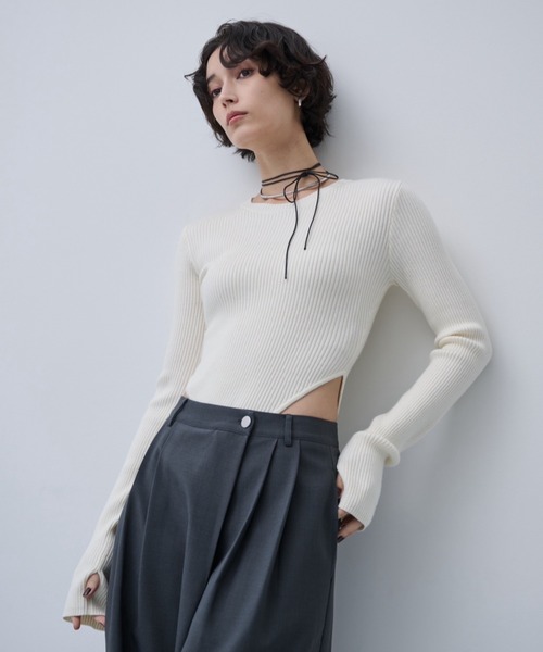 2way RIBニットBODYスーツ AIC. ニット セーター リブニットボディスーツ レディース : ZOZOTOWN