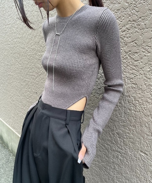 2way RIBニットBODYスーツ AIC. ニット セーター リブニットボディスーツ レディース : ZOZOTOWN