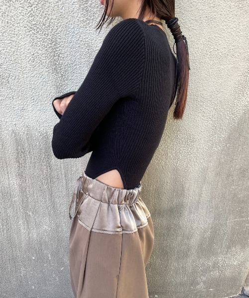 2way RIBニットBODYスーツ AIC. ニット セーター リブニットボディスーツ レディース : ZOZOTOWN