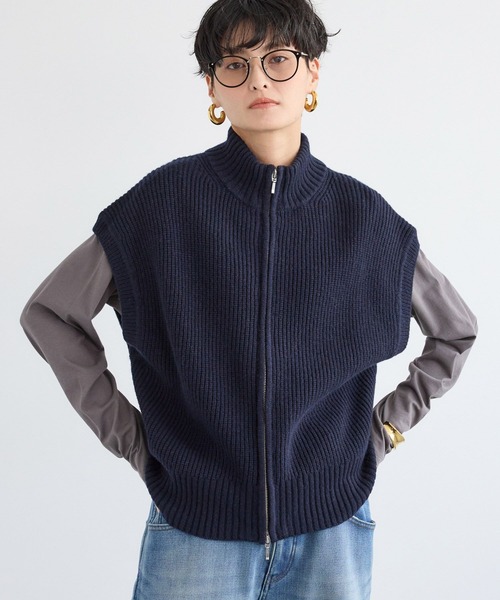 BARNYARDSTORM / 畦編みZIPベスト BARNYARDSTORM（バンヤードストーム） ベスト ジレ BARNYARDSTORM / 畦