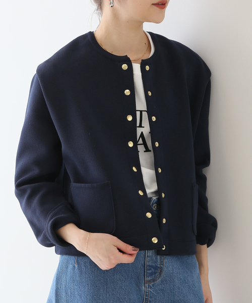 SLOBE IENA（スローブイエナ） ニットカーディガン FREE ネイビー