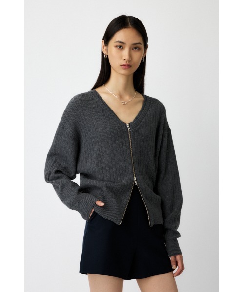MOUSSY（マウジー） カーディガン 「25年AW新作」ZIP UP KNIT