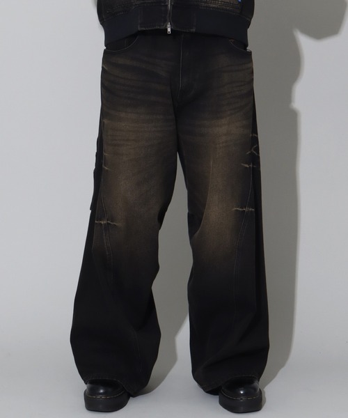 SEQUENZE ワイドパンツ ジーンズ 「SEQUENZ/シークエンズ」OVERDYED