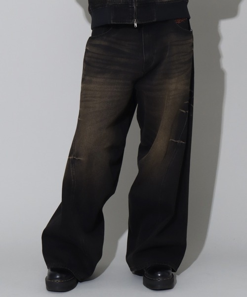 SEQUENZE ワイドパンツ ジーンズ 「SEQUENZ/シークエンズ」OVERDYED