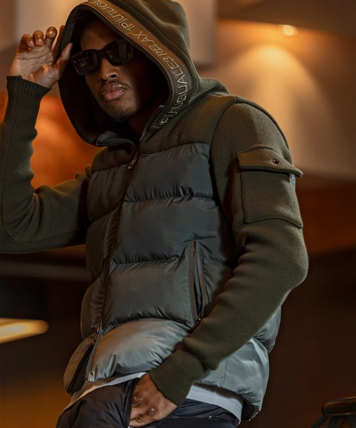 【希少】1PIU1UGUALE3 RELAXケーブルニット　ダウン　XLサイズ 希少】1PIU1UGUALE3 RELAXケーブルニット ダウン XLサイズ