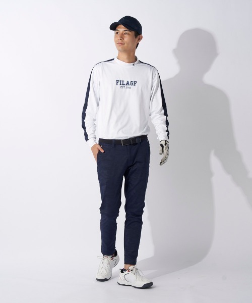 FILA GOLF シャツ 「FILAGOLF/フィラゴルフ」プリント裏起毛長袖モック