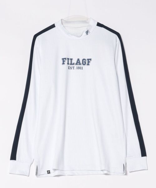 FILA GOLF シャツ 「FILAGOLF/フィラゴルフ」プリント裏起毛長袖モック