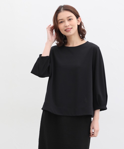 「Honeys」 7分袖ブラウス L ブラック レディース_画像3