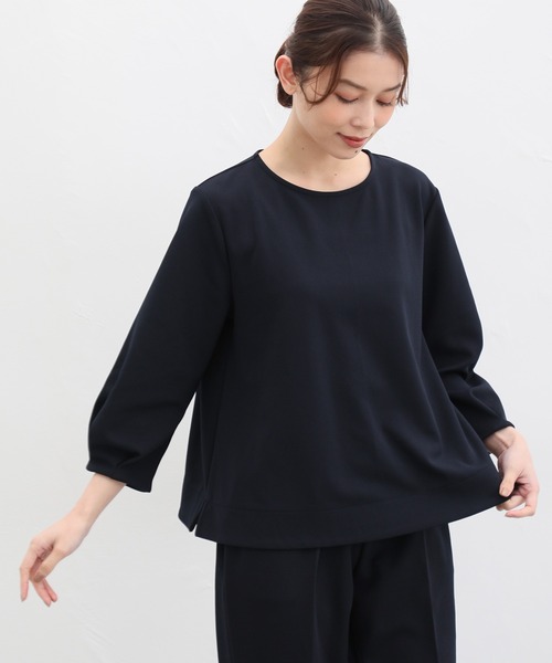 「Honeys」 7分袖ブラウス L ブラック レディース_画像6