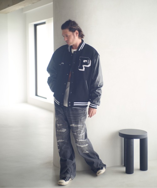 【アダムパテック】 looose award jacket スタジャン アダムパテック】 looose award jacket スタジャン - メルカリ