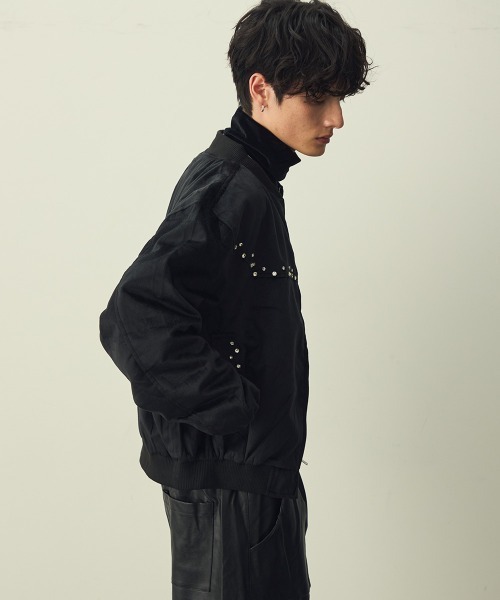 即*読様 Vintage Brown Blouson 短丈 ベロア調 ブルゾン中 Shoowtime（ショウタイム） ブルゾン アウター Studded Velour Blouson