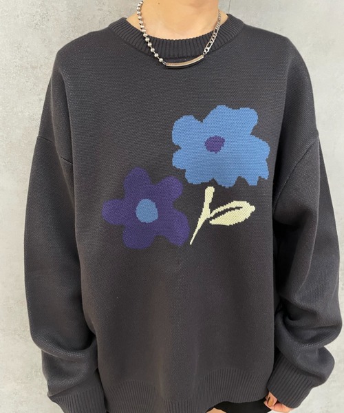 「WHO'S WHO gallery」 「blessyou」長袖ニット FREE チャコールグレー メンズ_画像8