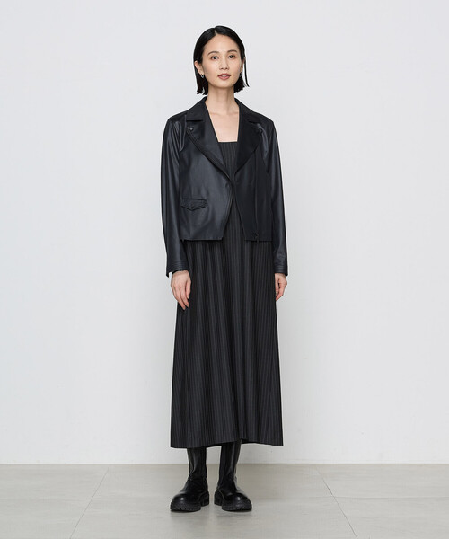 コムサ（COMME CA）/【ブライトリーセットアップ／セットアップ対応】マニッシュストライプ ワンピース COMME CA（コムサ） ワンピース 「ブライトリーセットアップ