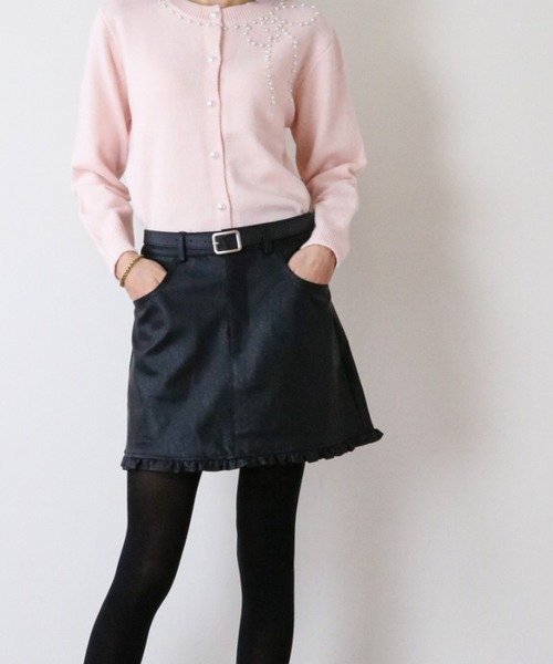 スカート PUレザー ベルレッドミニスカート : ZOZOTOWN Yahoo!店