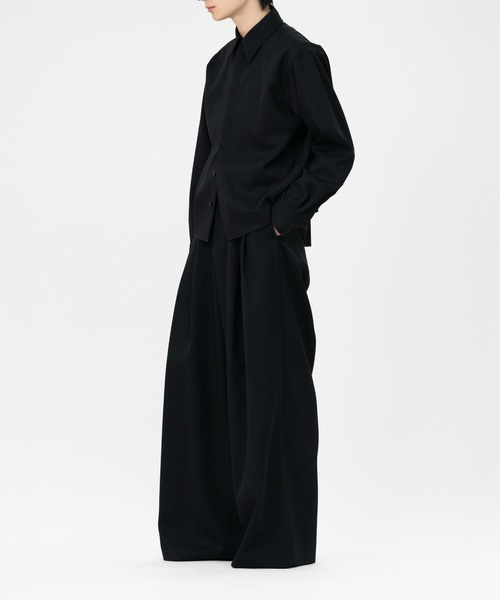 LAPIIS シャツ HEAVY WOOL GABARDINE SHORT SHIRT JACKET メンズ