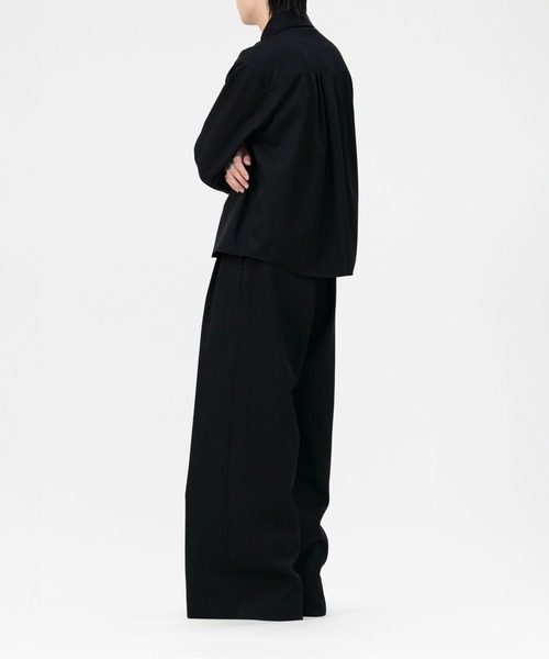 LAPIIS シャツ HEAVY WOOL GABARDINE SHORT SHIRT JACKET メンズ