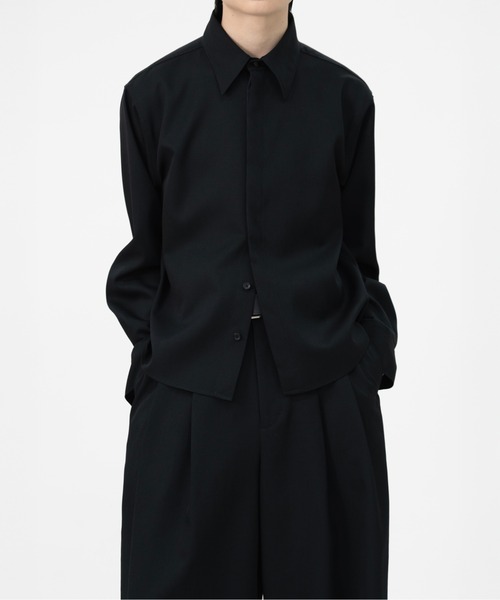 LAPIIS シャツ HEAVY WOOL GABARDINE SHORT SHIRT JACKET メンズ