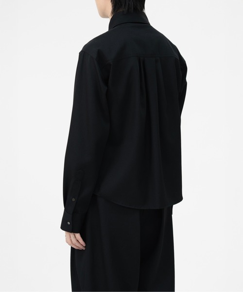 LAPIIS シャツ HEAVY WOOL GABARDINE SHORT SHIRT JACKET メンズ