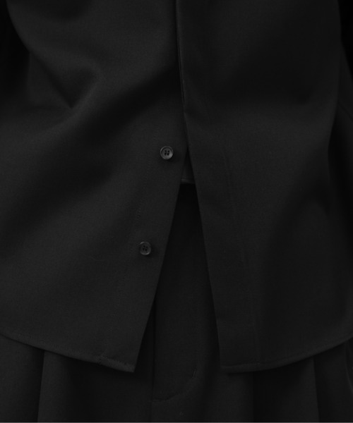 LAPIIS シャツ HEAVY WOOL GABARDINE SHORT SHIRT JACKET メンズ