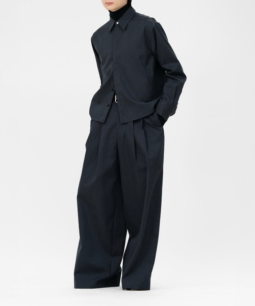 LAPIIS シャツ HEAVY WOOL GABARDINE SHORT SHIRT JACKET メンズ