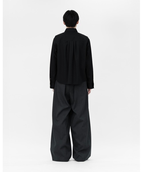 LAPIIS シャツ HEAVY WOOL GABARDINE SHORT SHIRT JACKET メンズ