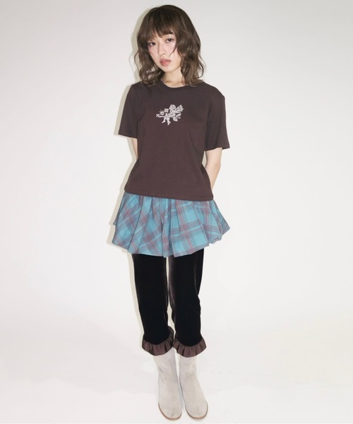 「musubore」 半袖Tシャツ FREE ブラウン レディース_画像3