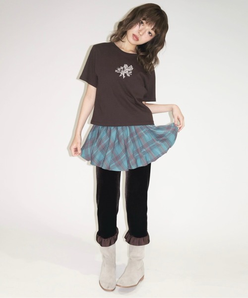「musubore」 半袖Tシャツ FREE ブラウン レディース_画像4