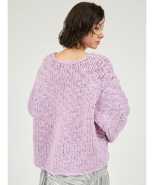 emmi ニット セーター ウール混ハンドニットプルオーバー レディース