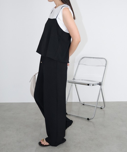 「andme」 「alma design」イージーパンツ L モカ レディース_画像5