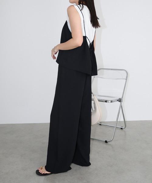 「andme」 「alma design」イージーパンツ L モカ レディース_画像6