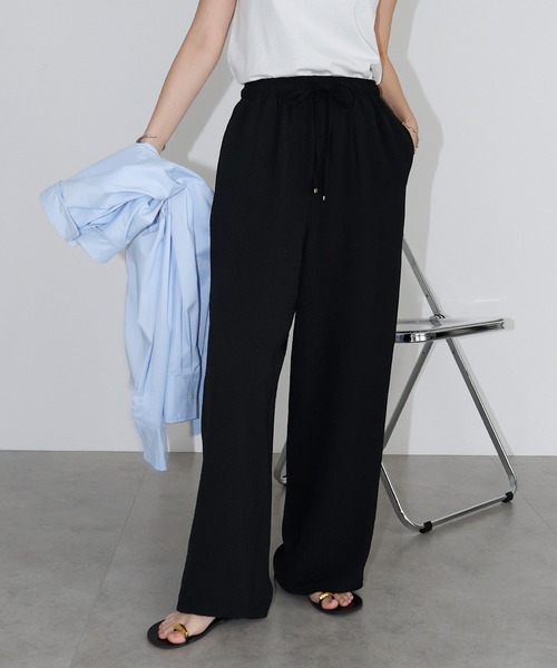 「andme」 「alma design」イージーパンツ L モカ レディース_画像8