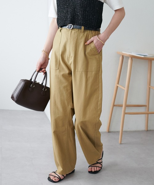 「DISCOAT」 パンツ MEDIUM ベージュ レディース_画像3