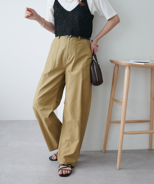 「DISCOAT」 パンツ MEDIUM ベージュ レディース_画像4