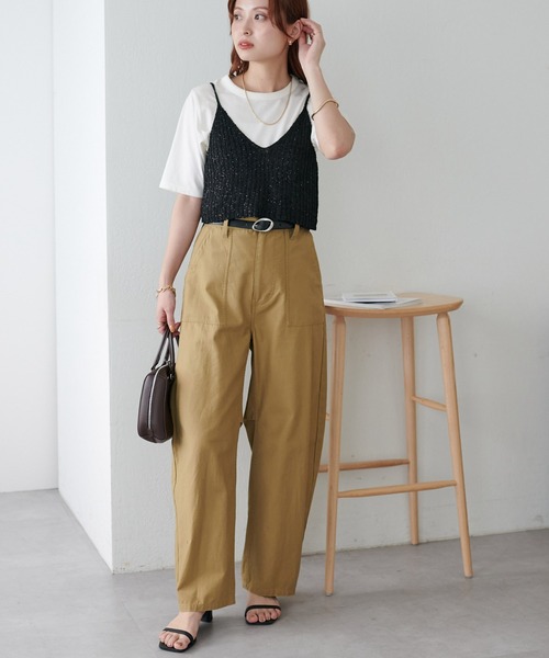 「DISCOAT」 パンツ MEDIUM ベージュ レディース_画像5