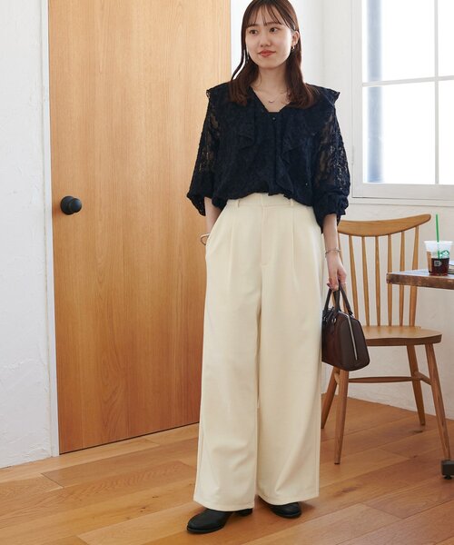 「DISCOAT」 スウェットパンツ ML ライトベージュ レディース_画像6