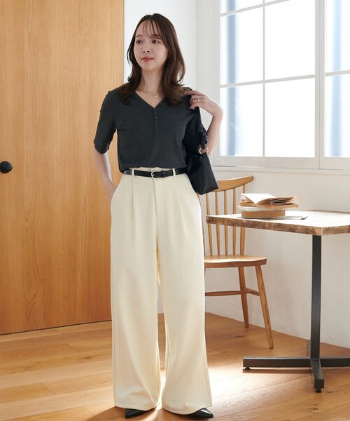 「DISCOAT」 スウェットパンツ ML ライトベージュ レディース_画像9