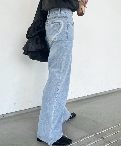 「nemne store」 デニムパンツ MEDIUM ブルー レディース_画像5