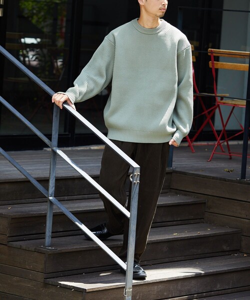 「FREAK'S STORE」 長袖ニット SMALL グリーン メンズの画像2