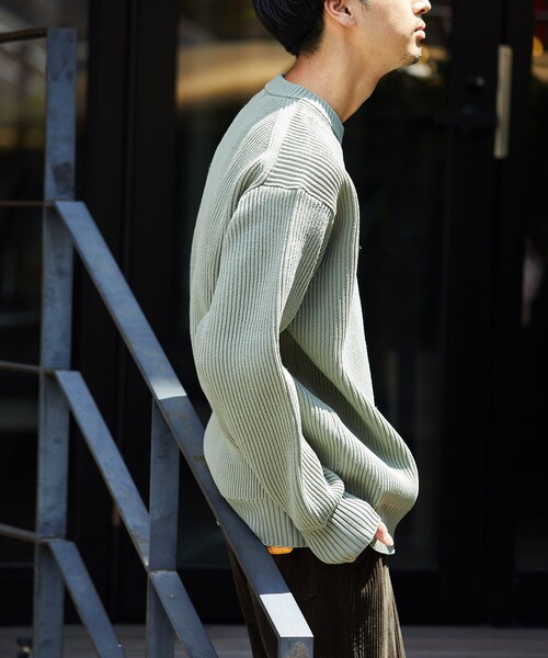 「FREAK'S STORE」 長袖ニット SMALL グリーン メンズの画像5