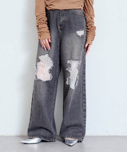 kastane カスタネ　レディースデニムパンツ　ブラック Lサイズ Kastane（カスタネ） デニムパンツ 0 ブラック レディース : ZOZOTOWN