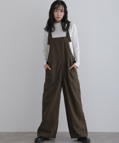 ElegChic 「LARU」オーバーオール M カーキ レディース : ZOZOTOWN