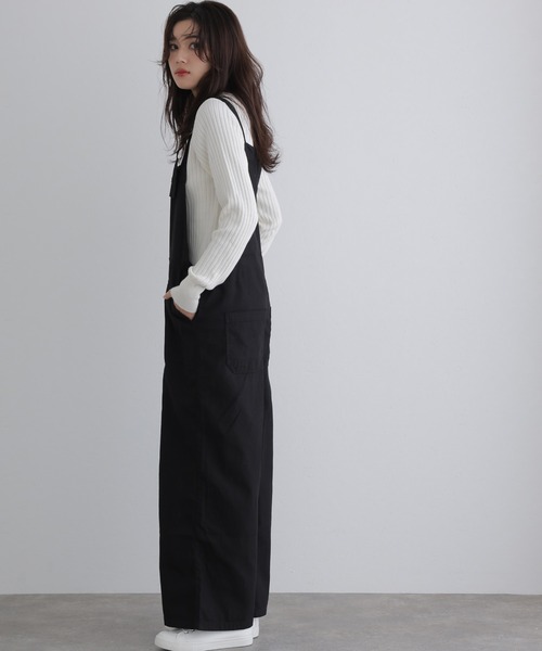 「ElegChic」 「LARU」オーバーオール M カーキ レディース_画像3