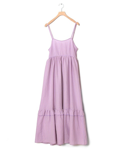 「w closet」 キャミソールワンピース FREE ブラック×ホワイト レディース_画像4