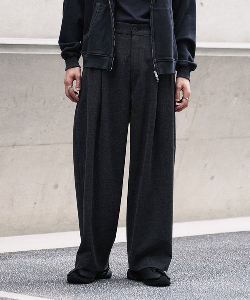 WYM LIDNM 「WYM LIDNM」 スラックス M チャコール メンズ : ZOZOTOWN