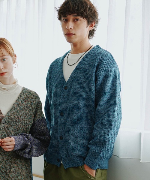 「ADPOSION」 ニットカーディガン X-LARGE イエロー レディース_画像2