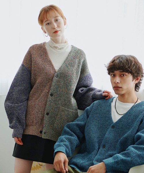 「ADPOSION」 ニットカーディガン X-LARGE イエロー レディース_画像4